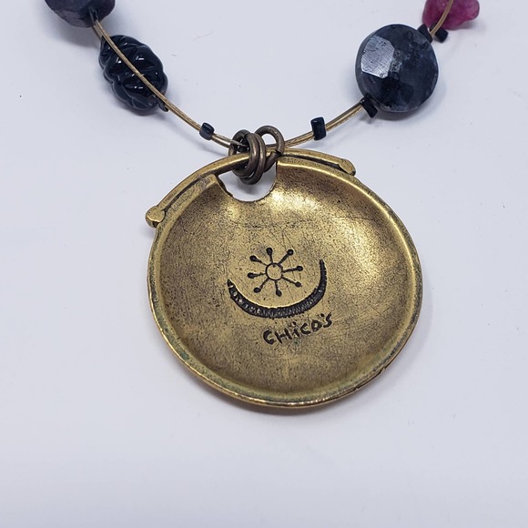 Chicos Balance Tree Pendant Necklace Beaded Wire - Picture 4 of 6